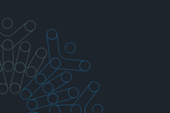 An abstract design featuring interconnected circles and lines, representing unity and collaboration, on a dark background.